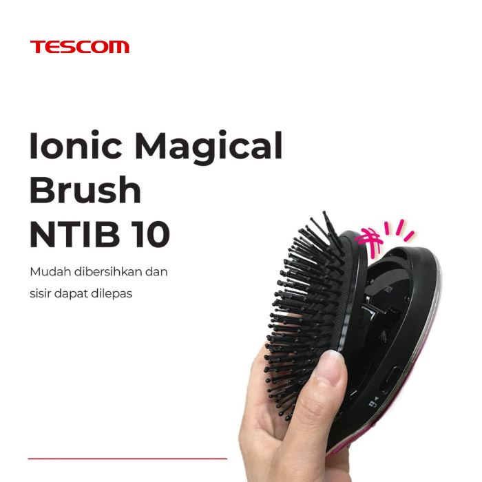 Tescom Sisir Ion Ionic Magical Brush - NTIB10 Black